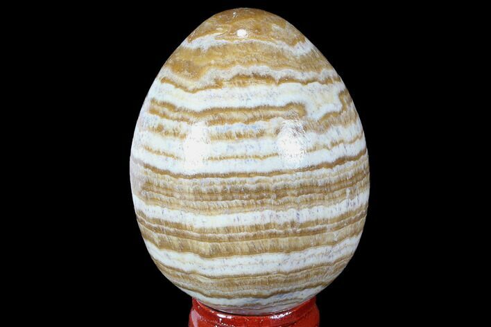 Polished, Banded Aragonite Egg - Morocco #98416
